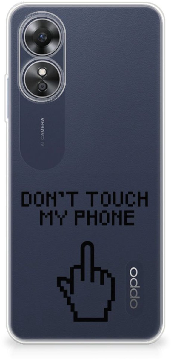 OPPO A17 Silicone-hoesje Finger Don't Touch My Phone