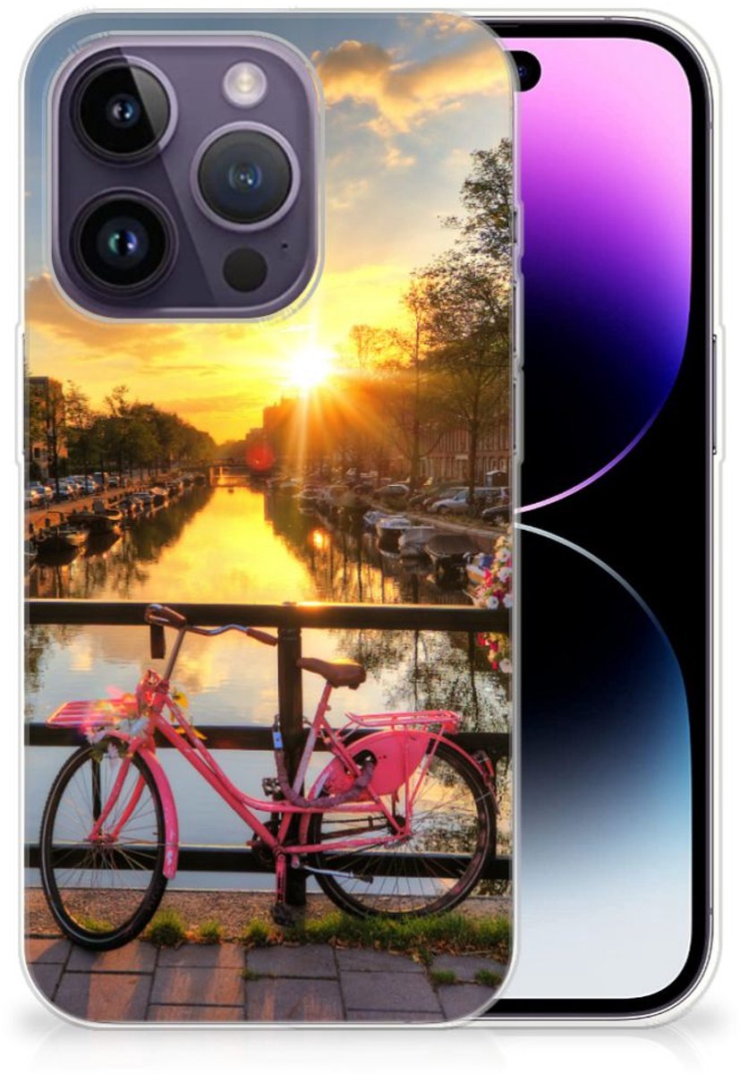 Apple iPhone 14 Pro Siliconen Back Cover Amsterdamse Grachten