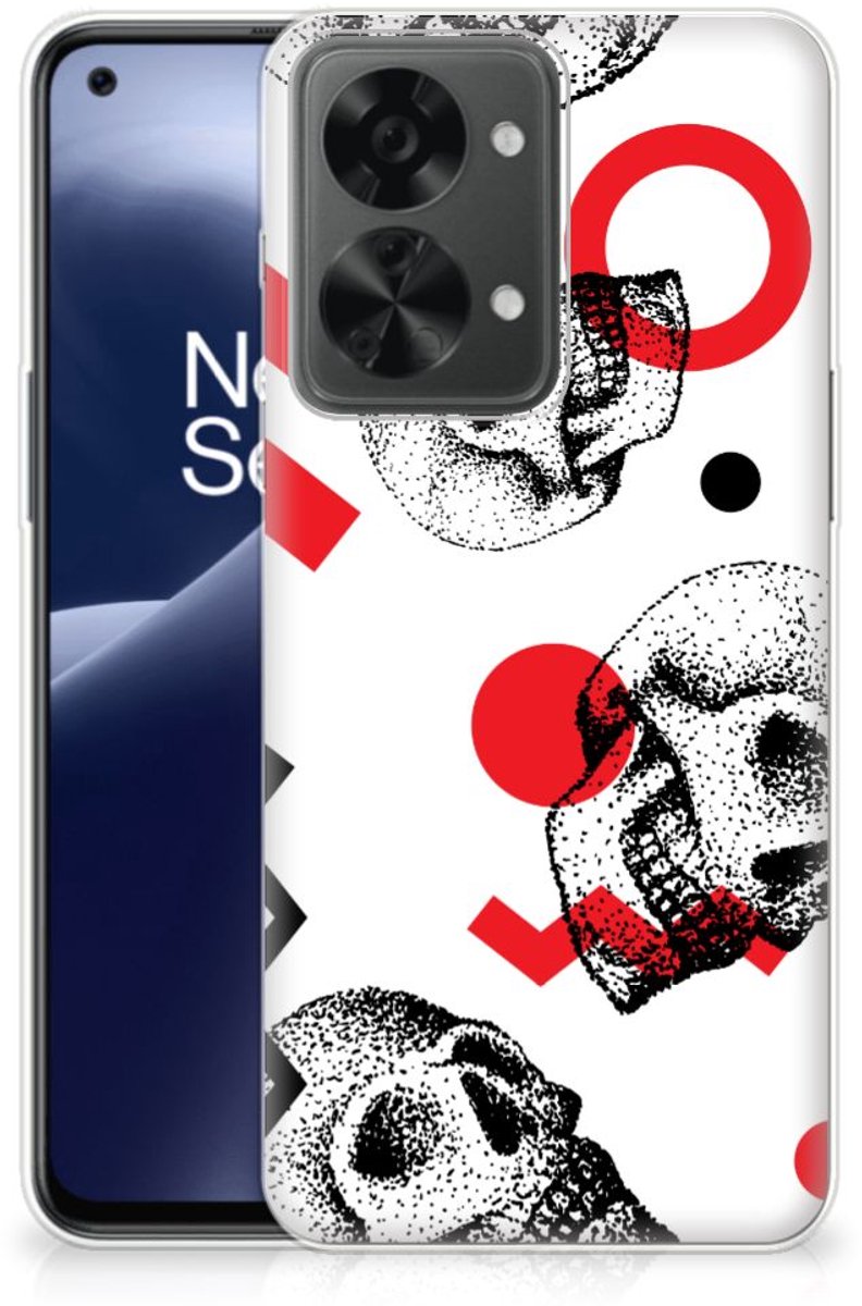 Silicone Back Case OnePlus Nord 2T Skull Red