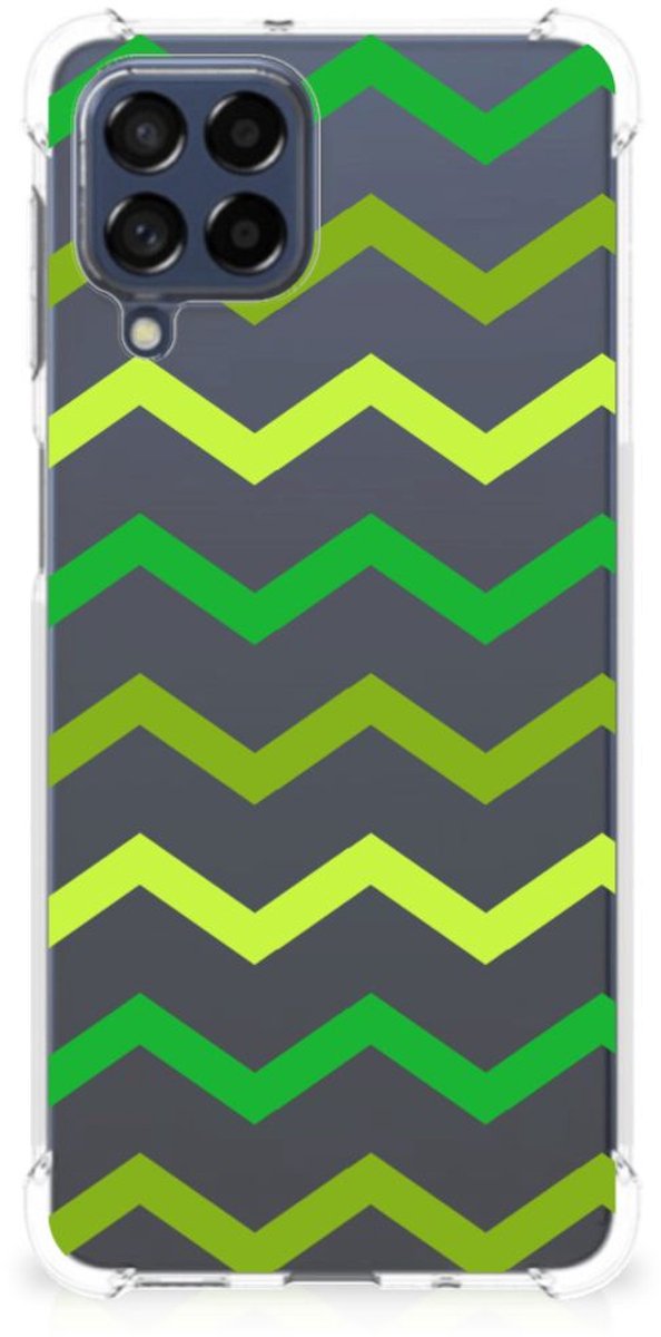Samsung Galaxy M53 Doorzichtige Silicone Hoesje Zigzag Groen