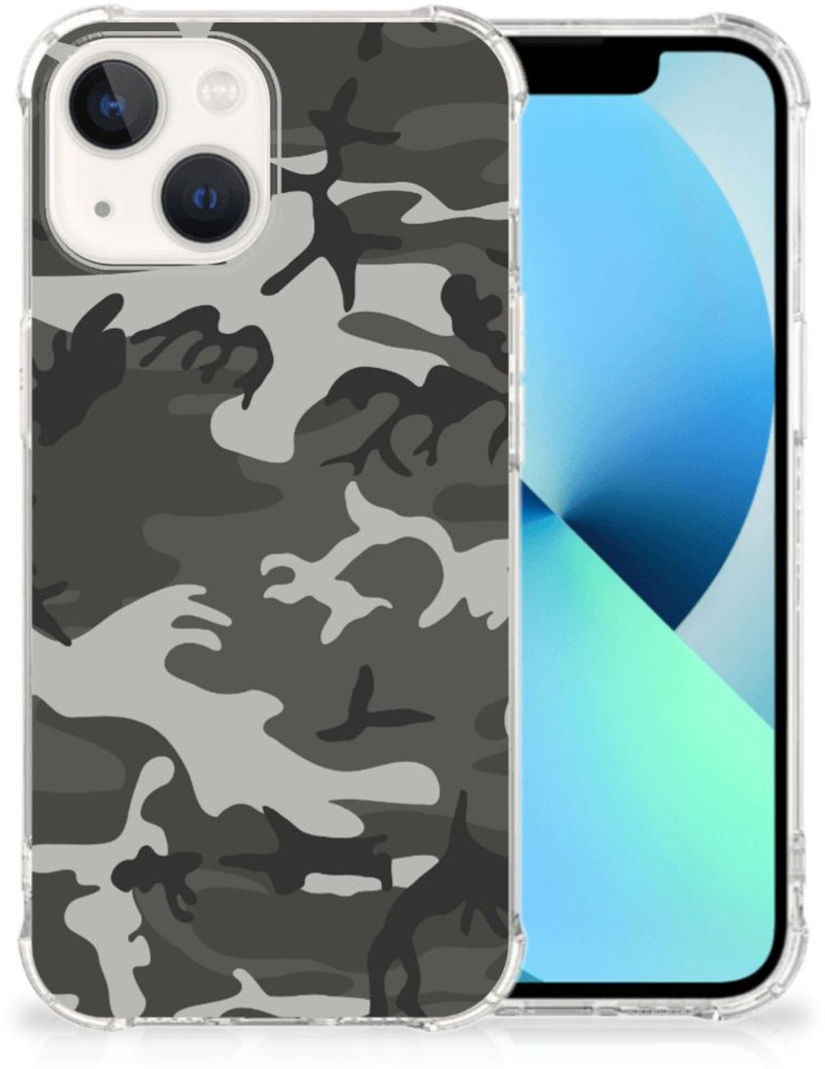 iPhone 13 Doorzichtige Silicone Hoesje Army Light
