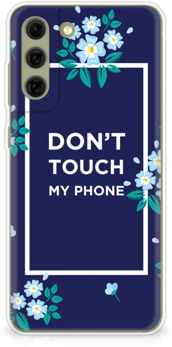 Samsung Galaxy S21FE Silicone-hoesje Flowers Blue DTMP