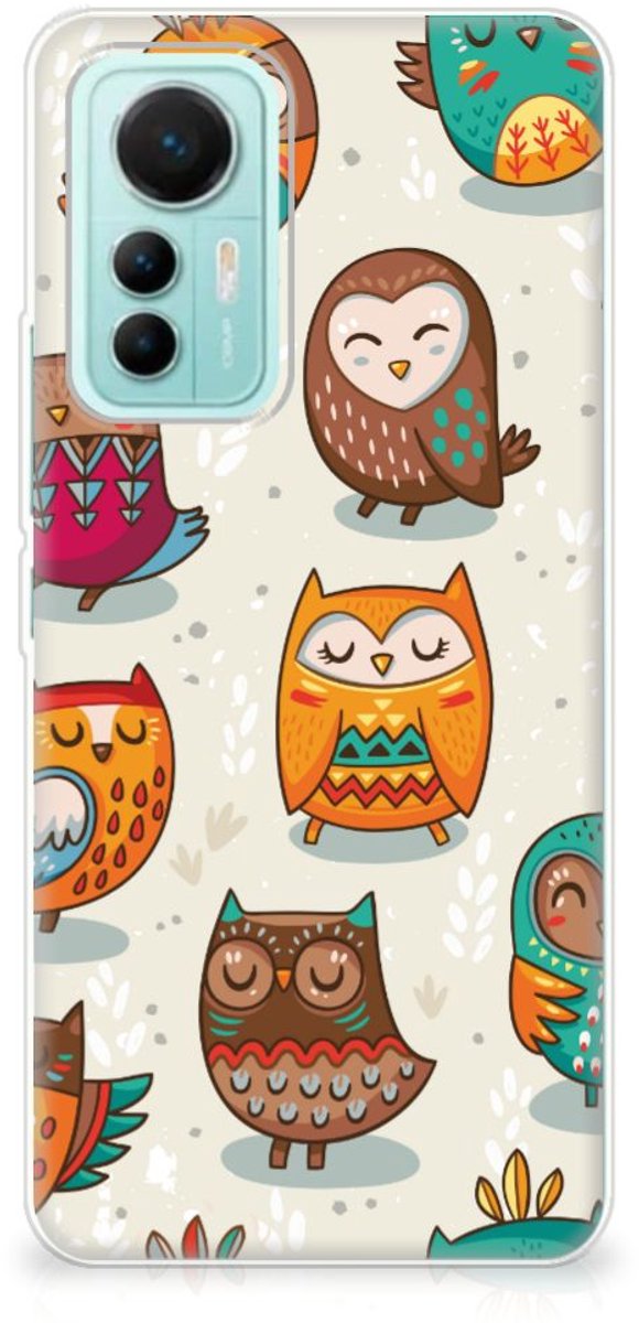 Xiaomi 12 Lite TPU Hoesje Vrolijke Uilen
