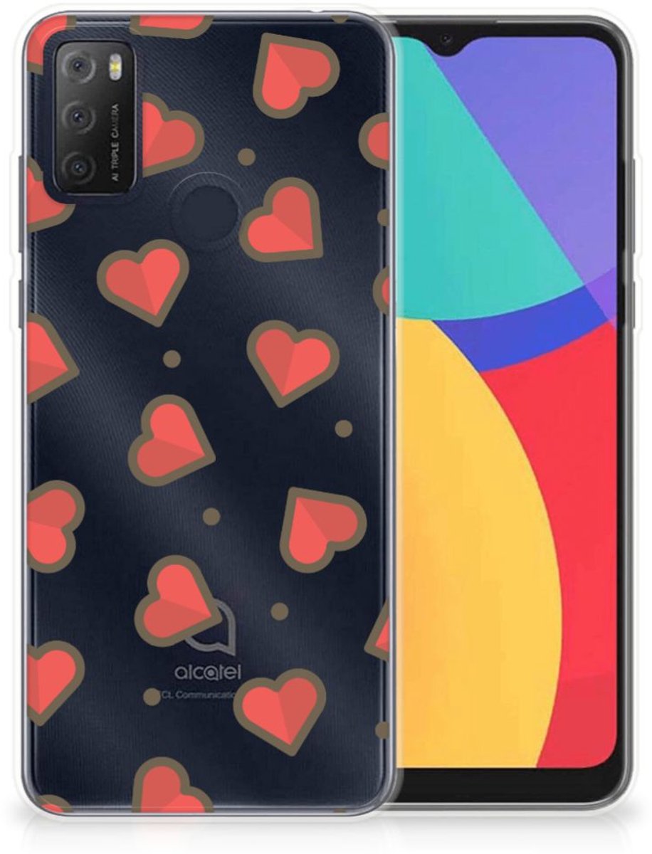 Alcatel 1S (2021) TPU bumper Hearts