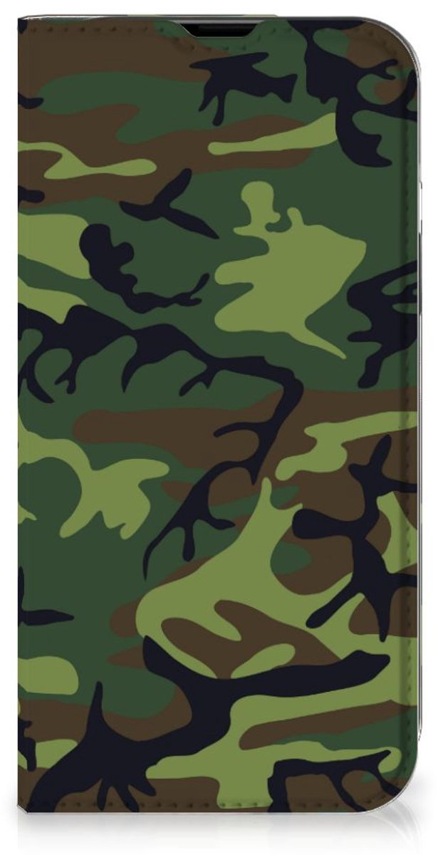 iPhone 14 Hoesje met Magneet Army Dark