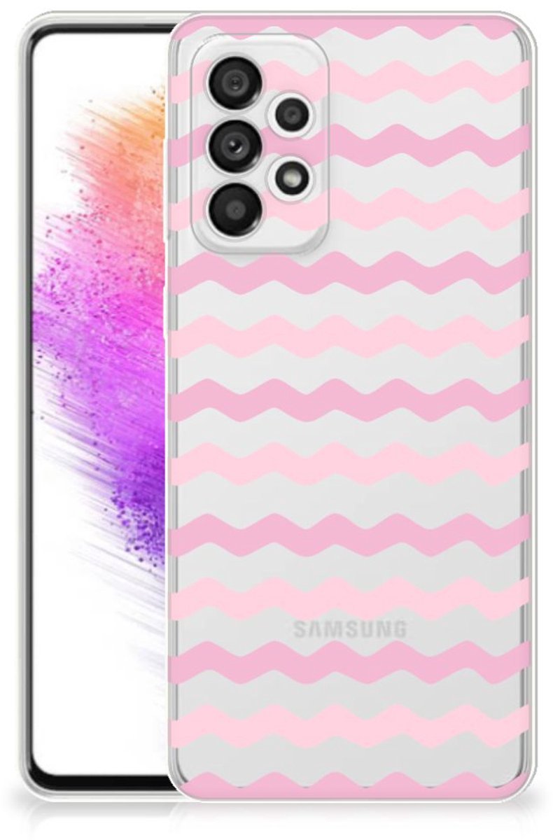 Samsung Galaxy A73 5G TPU bumper Waves Roze