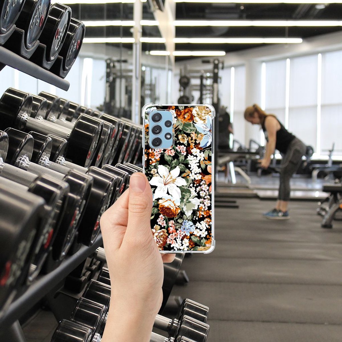 Case voor Samsung Galaxy A73 Dark Flowers