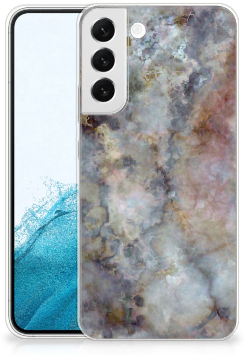 Samsung Galaxy S22 Plus TPU Siliconen Hoesje Marmer Grijs