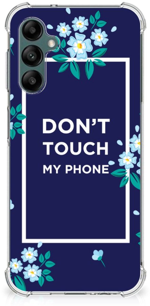 TPU Case Anti-Shock voor Samsung Galaxy A14 5G/4G Anti Shock Case Flowers Blue DTMP