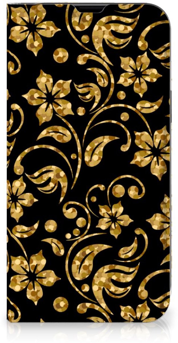 iPhone 13 Smart Cover Gouden Bloemen