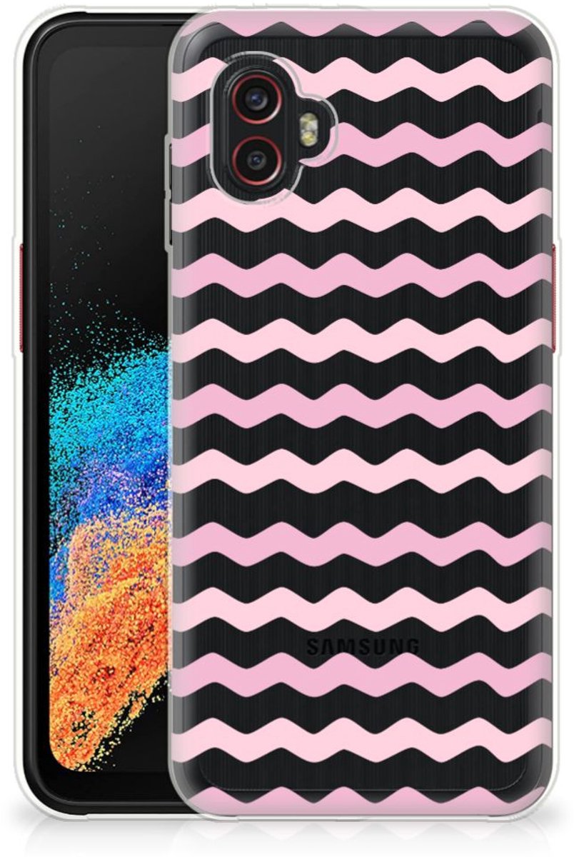 Samsung Galaxy Xcover 6 Pro TPU bumper Waves Roze