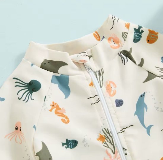 Zwempak uv baby - zwemshort 1 delig - zwemset uv 86/92- met hoedje - zeedieren — afbeelding 4