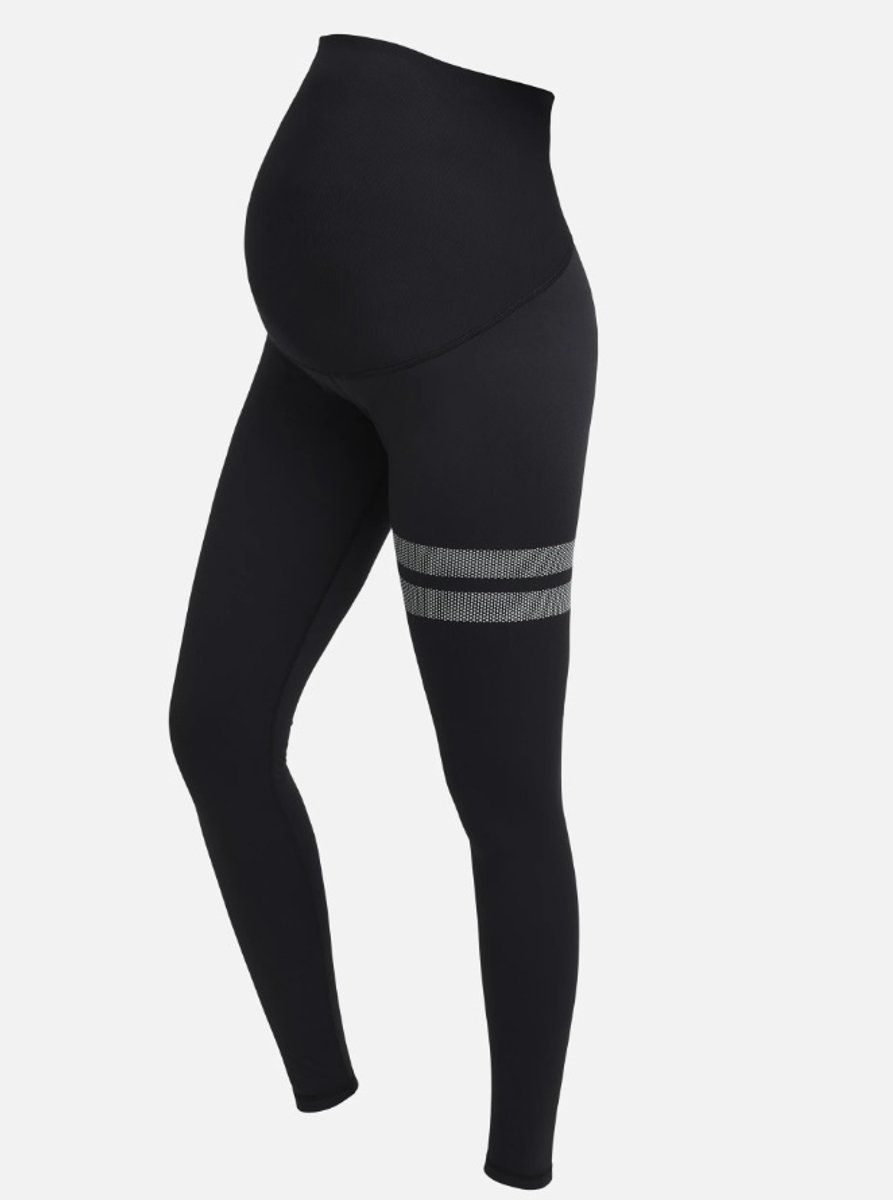 Stronger - Thermo Maternity - Zwangerschaps Legging - Dames - Zwart - Maat L