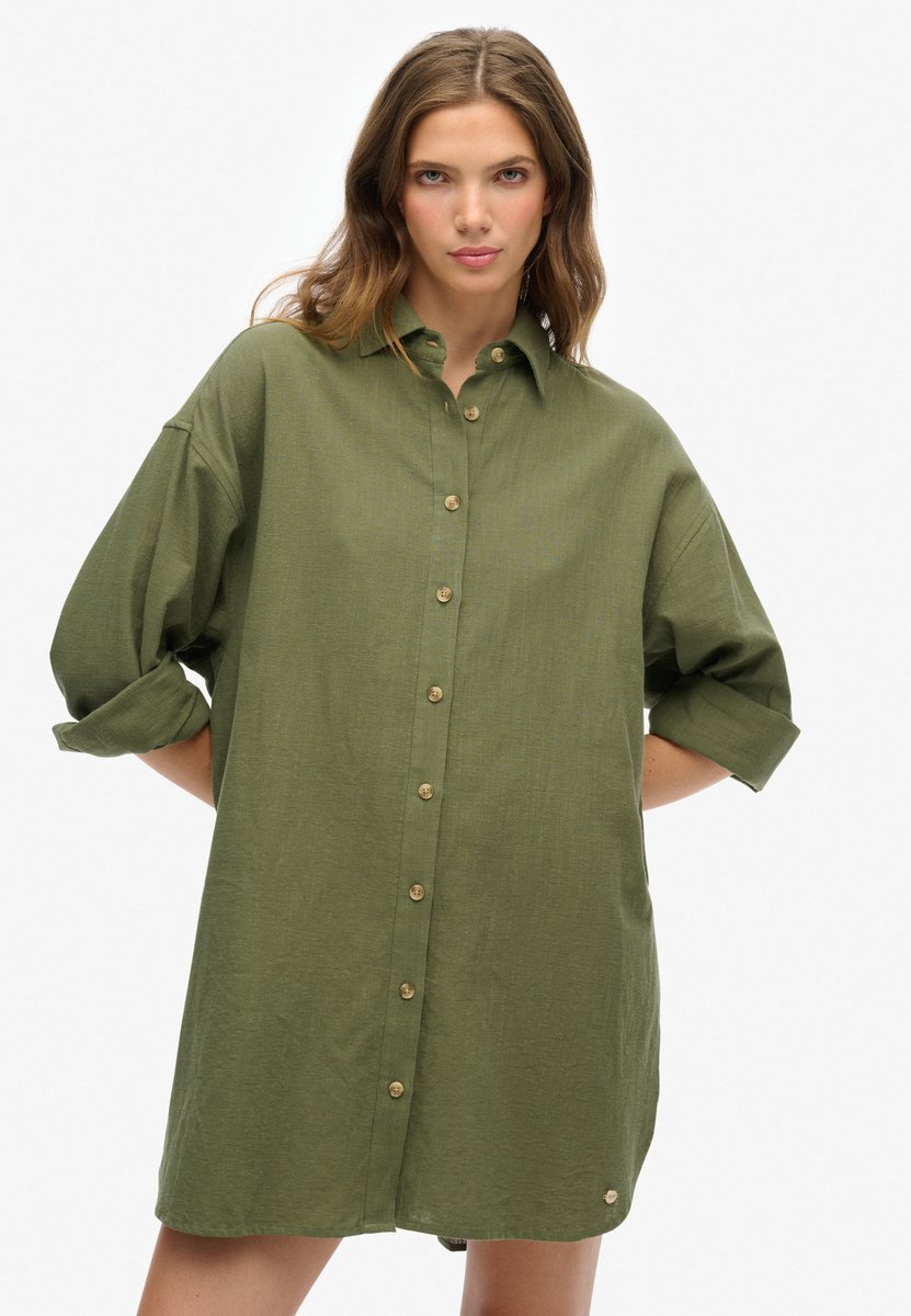 Superdry Lang Ibiza-strandoverhemd Dames Shirts Groen
