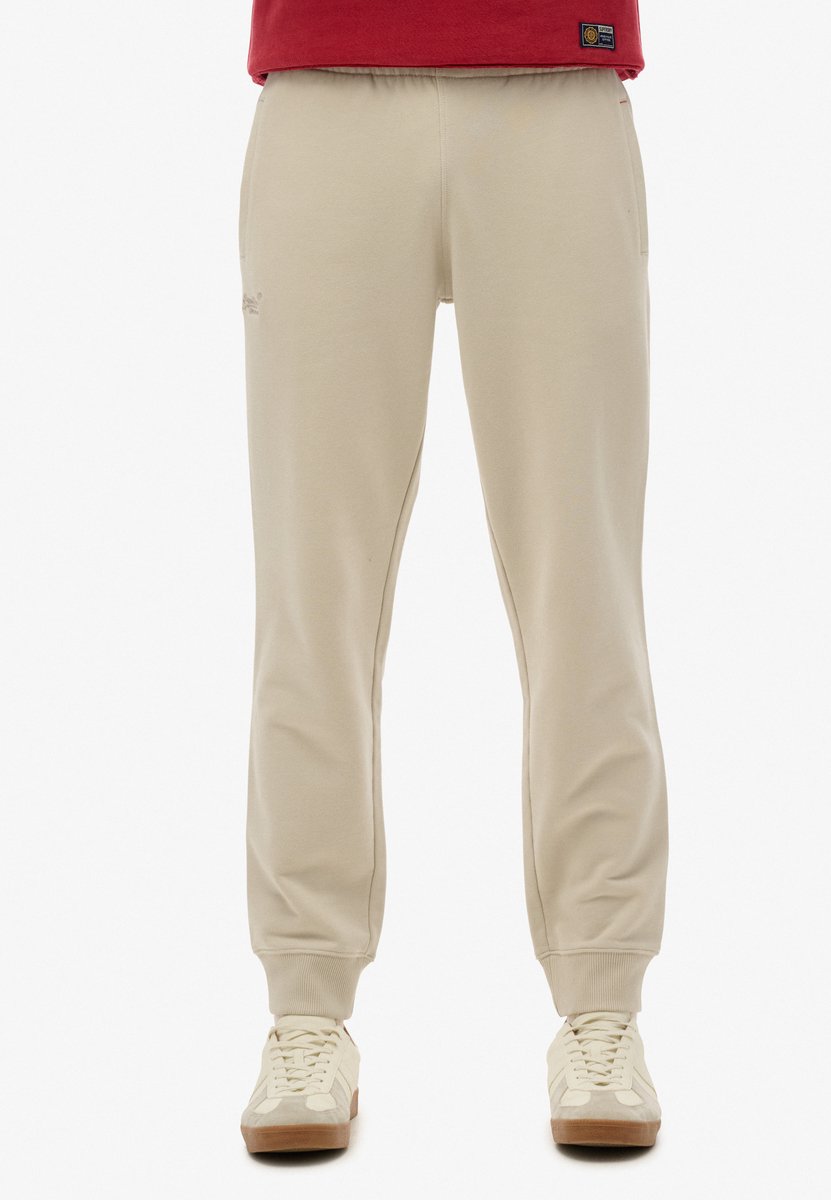 Superdry Essential joggingbroek met logo en licht geborstelde voering Heren Broeken Beige