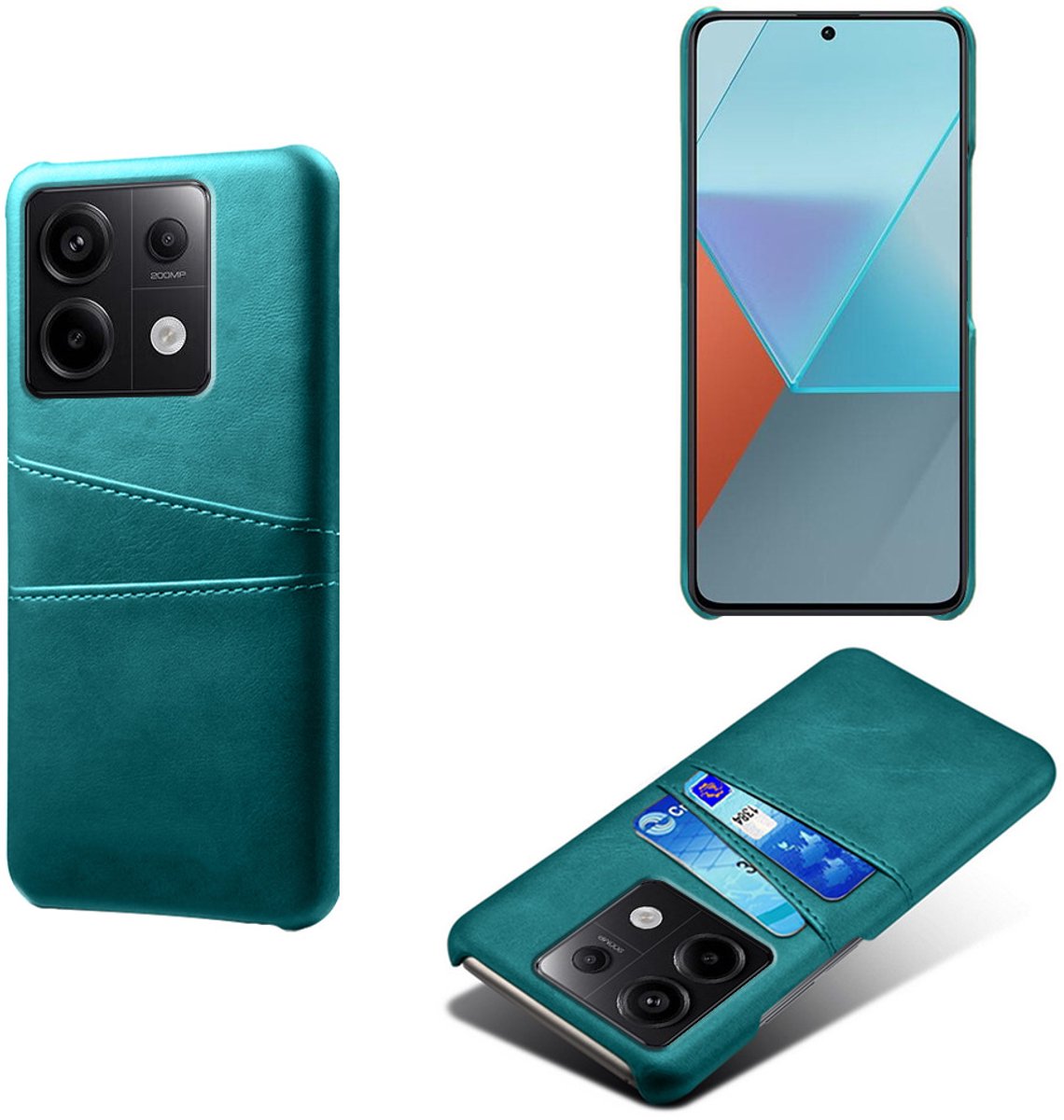 Backcover met Opbergvakjes + PMMA Screenprotector voor Xiaomi Poco X6 _ Groen