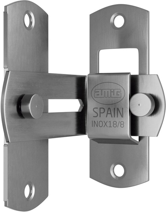 Porte coulissante AMIG 65 mm - Loquet rectangulaire à 90 degrés - Loquet de porte en acier inoxydable avec Vis - Pour salle de bain, Cuisine et Jardin