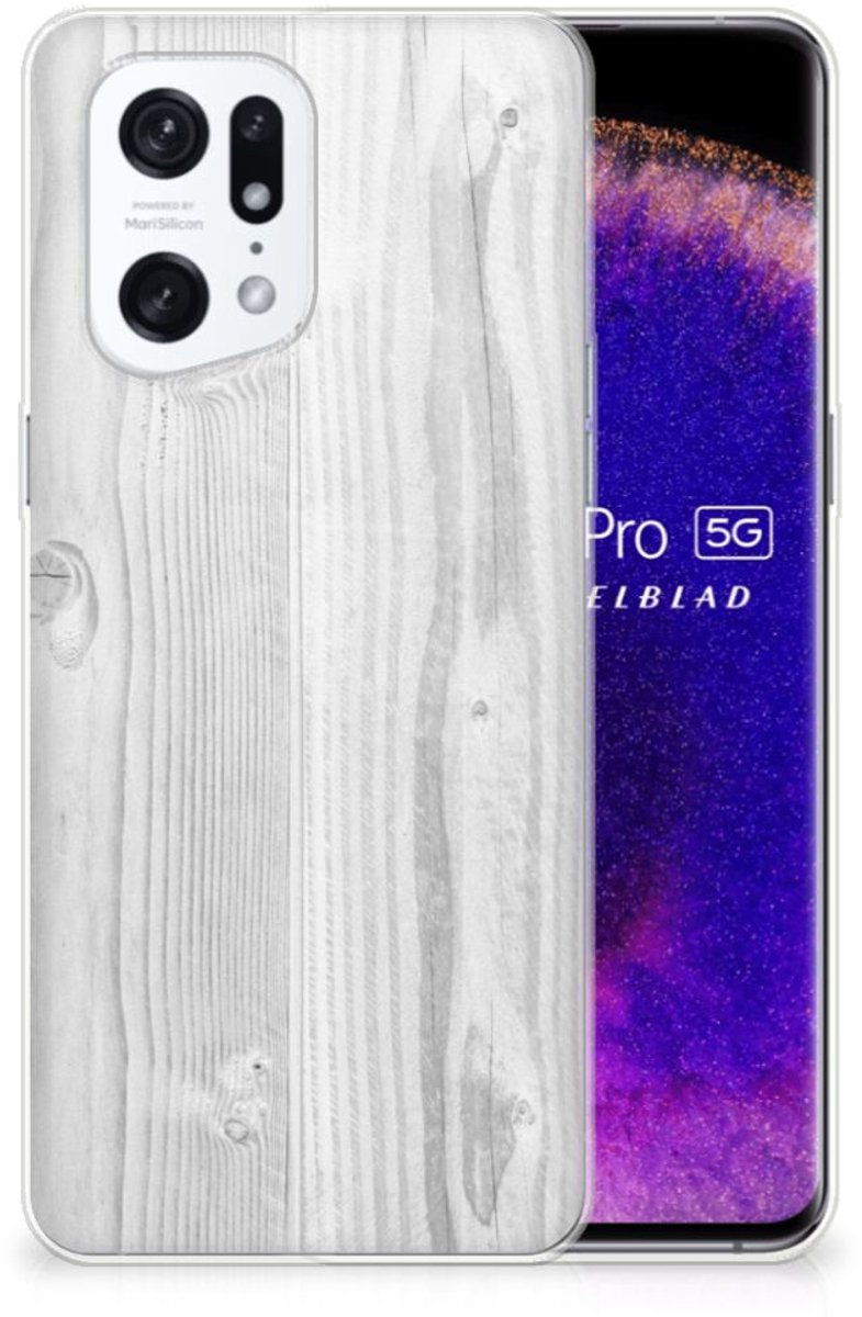 OPPO Find X5 Pro Bumper Hoesje White Wood