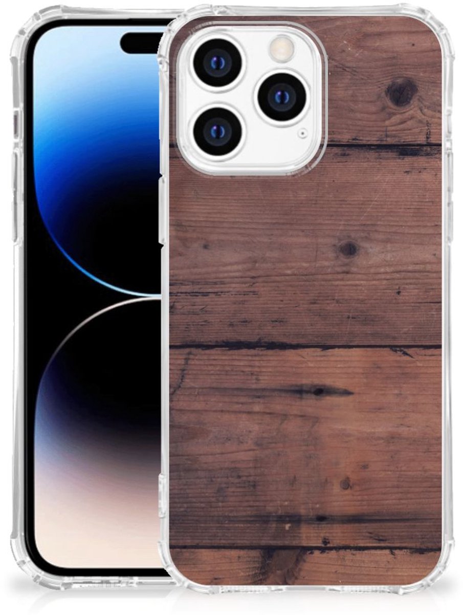 Apple iPhone 14 Pro Max Stevig Telefoonhoesje Old Wood