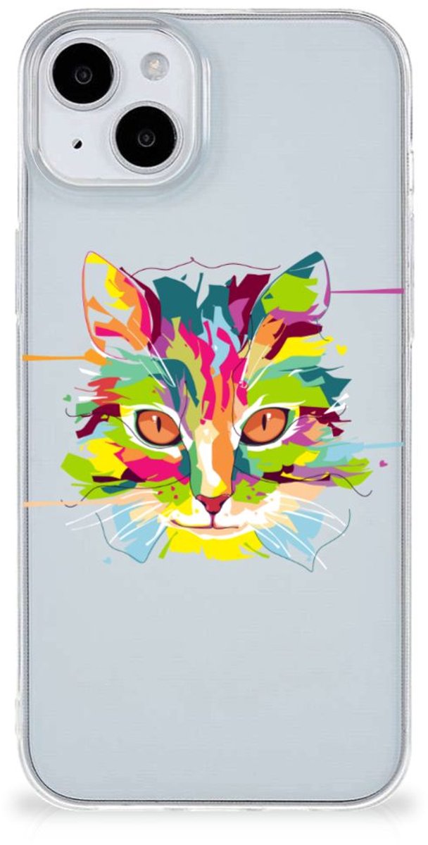 iPhone 15 Telefoonhoesje met Naam Cat Color