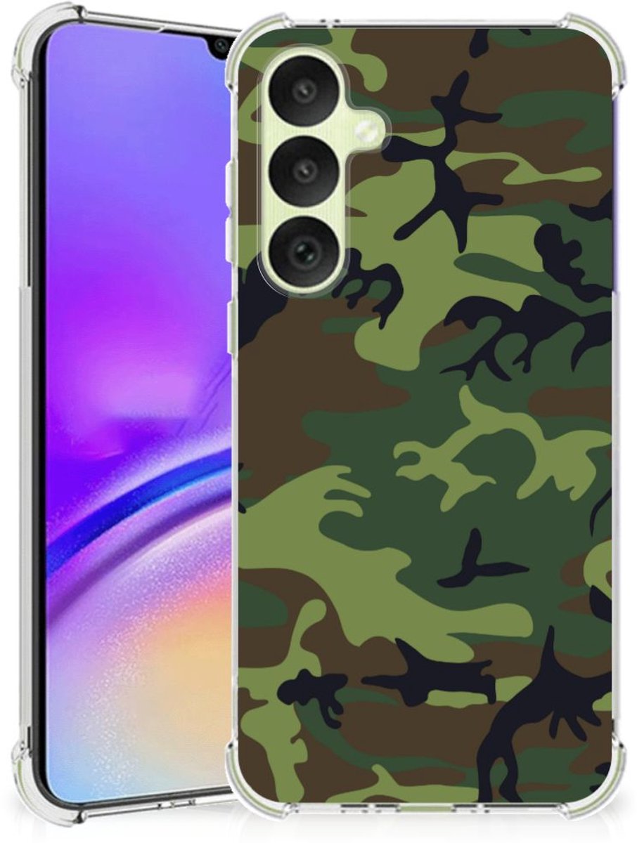 Samsung Galaxy A35 Doorzichtige Silicone Hoesje Army Dark