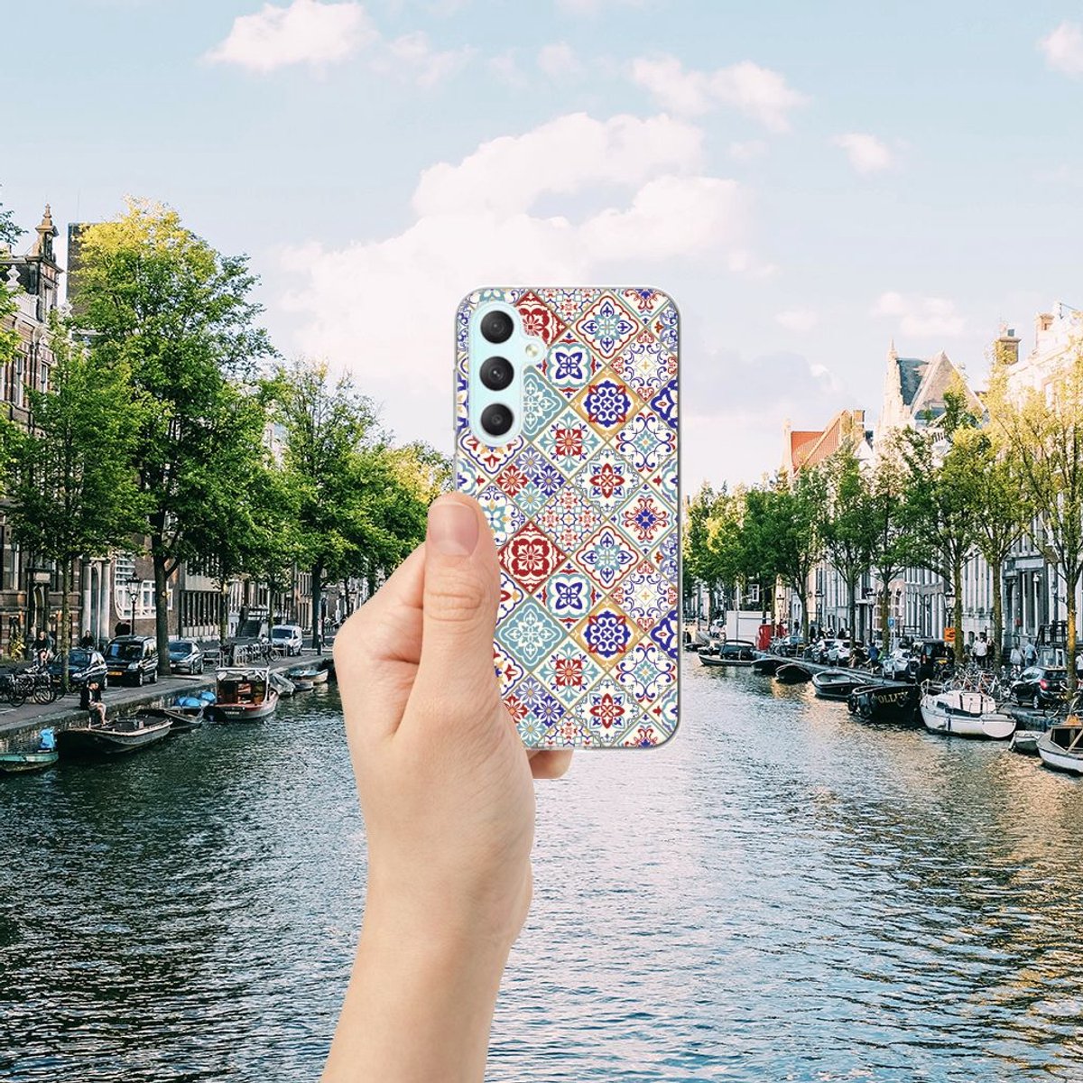 Samsung Galaxy S23 FE TPU Siliconen Hoesje Tiles Color