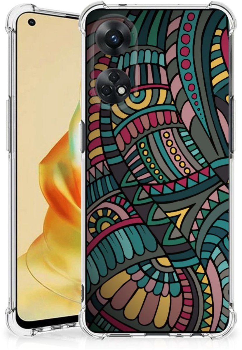 OPPO Reno8 T 4G Doorzichtige Silicone Hoesje Aztec