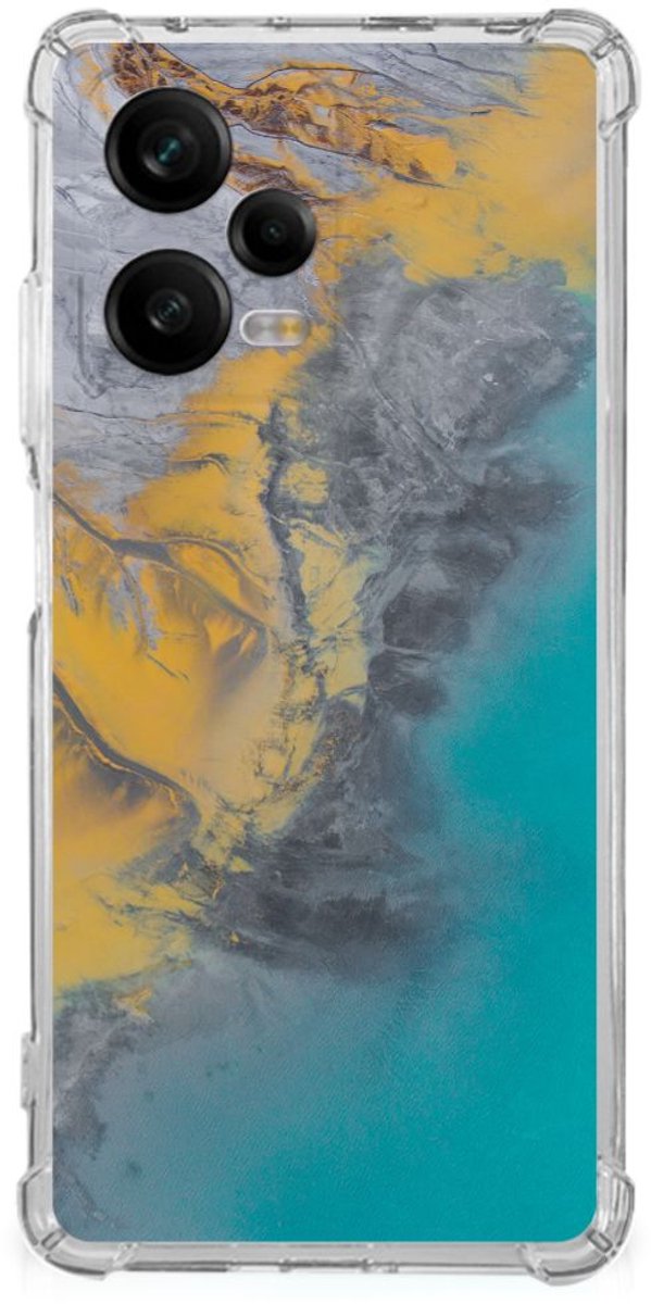 Xiaomi Redmi Note 12 Pro Anti-Shock Hoesje Marble Blue Gold