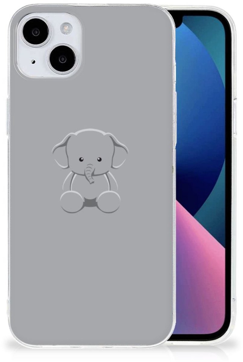 iPhone 15 Plus Telefoonhoesje met Naam Grijs Baby Olifant