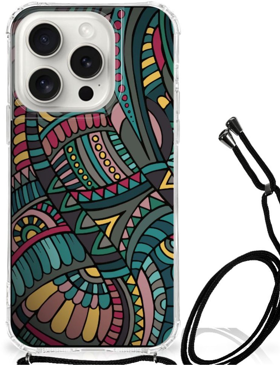 iPhone 15 Pro Doorzichtige Silicone Hoesje Aztec