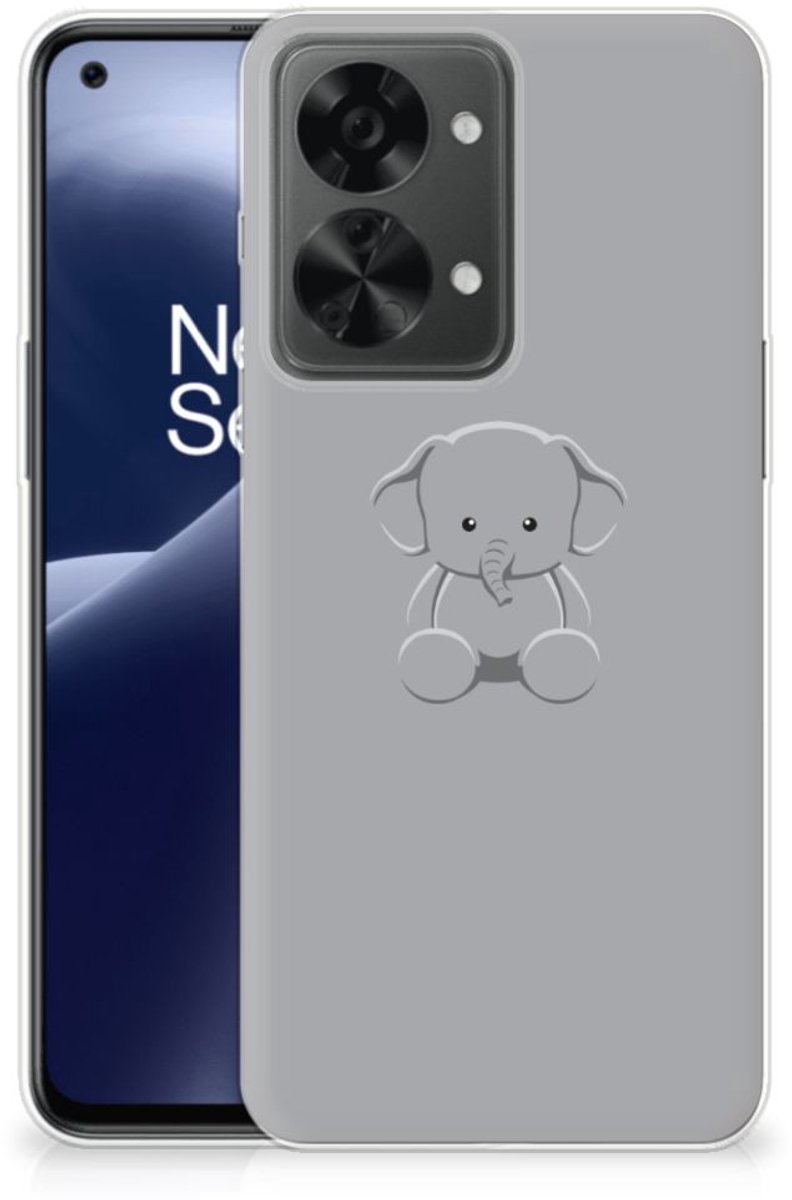 OnePlus Nord 2T Telefoonhoesje met Naam Grijs Baby Olifant