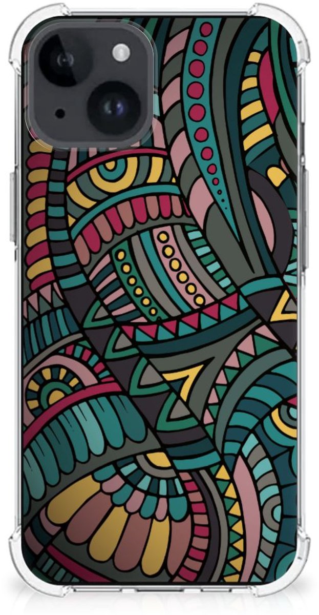 iPhone 15 Doorzichtige Silicone Hoesje Aztec