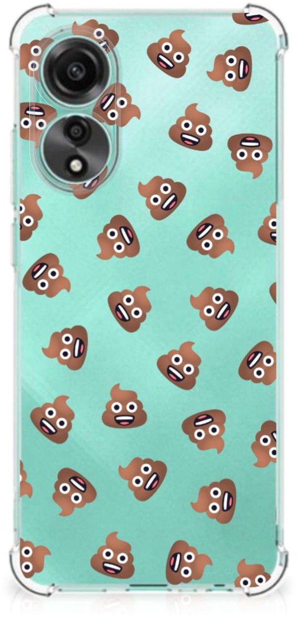 Doorzichtige Silicone Hoesje voor OPPO A78 4G Poep Emojis