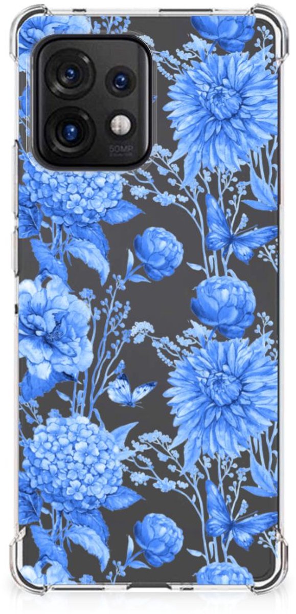 Case voor Motorola Edge 40 Pro Flowers Blue