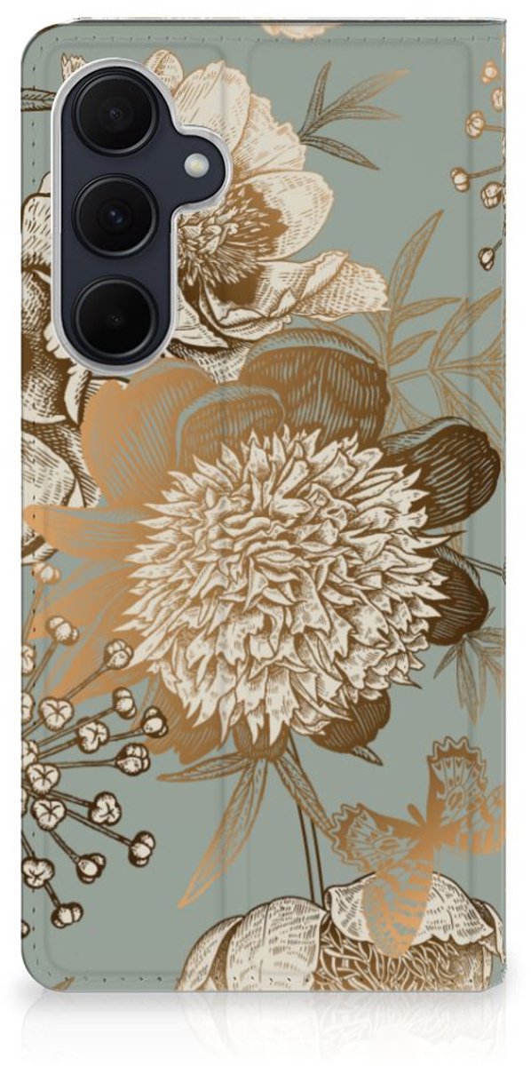 Smart Cover voor Samsung Galaxy A35 Vintage Bird Flowers
