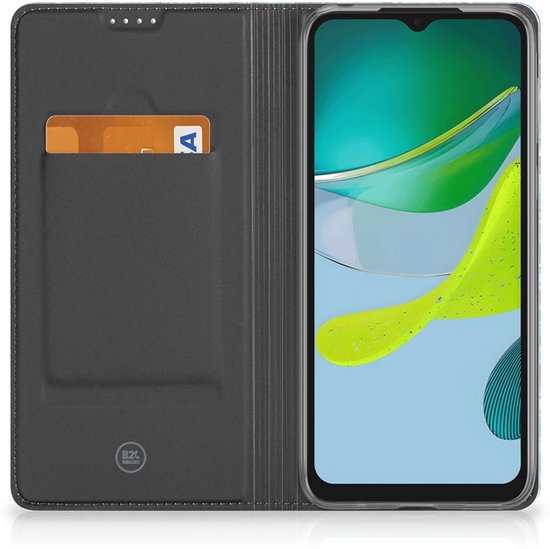 Otorola – coque de téléphone Moto E13 4G, étui magnétique en Wood Blue