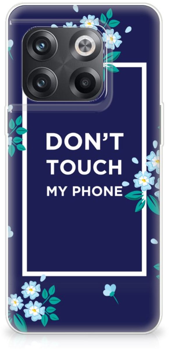 OnePlus 10T Silicone-hoesje Flowers Blue DTMP