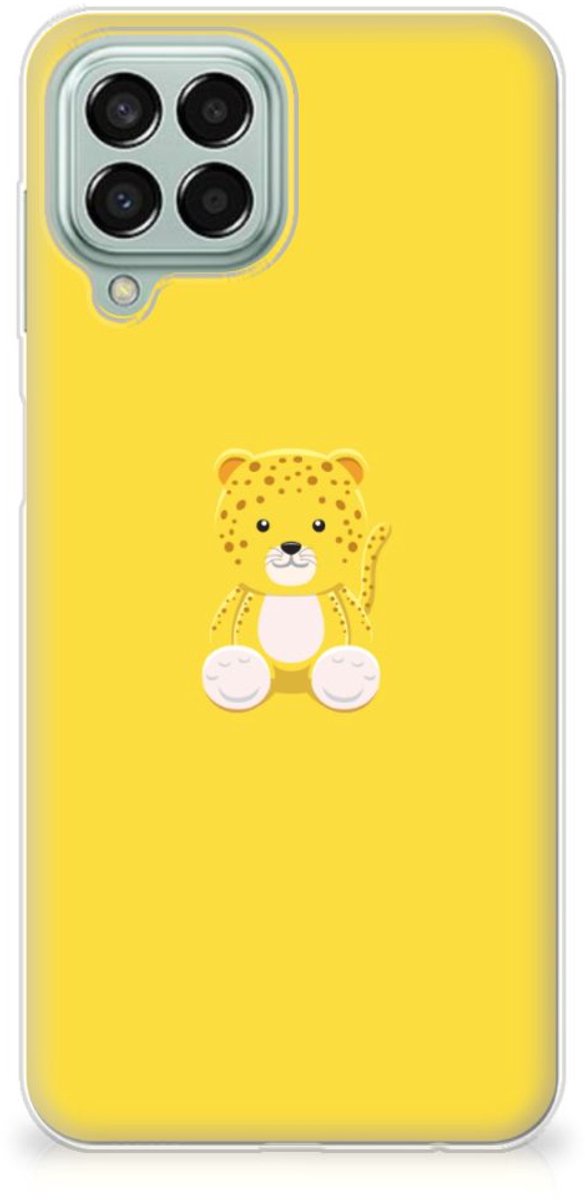 Samsung Galaxy M33 Telefoonhoesje met Naam Baby Leopard