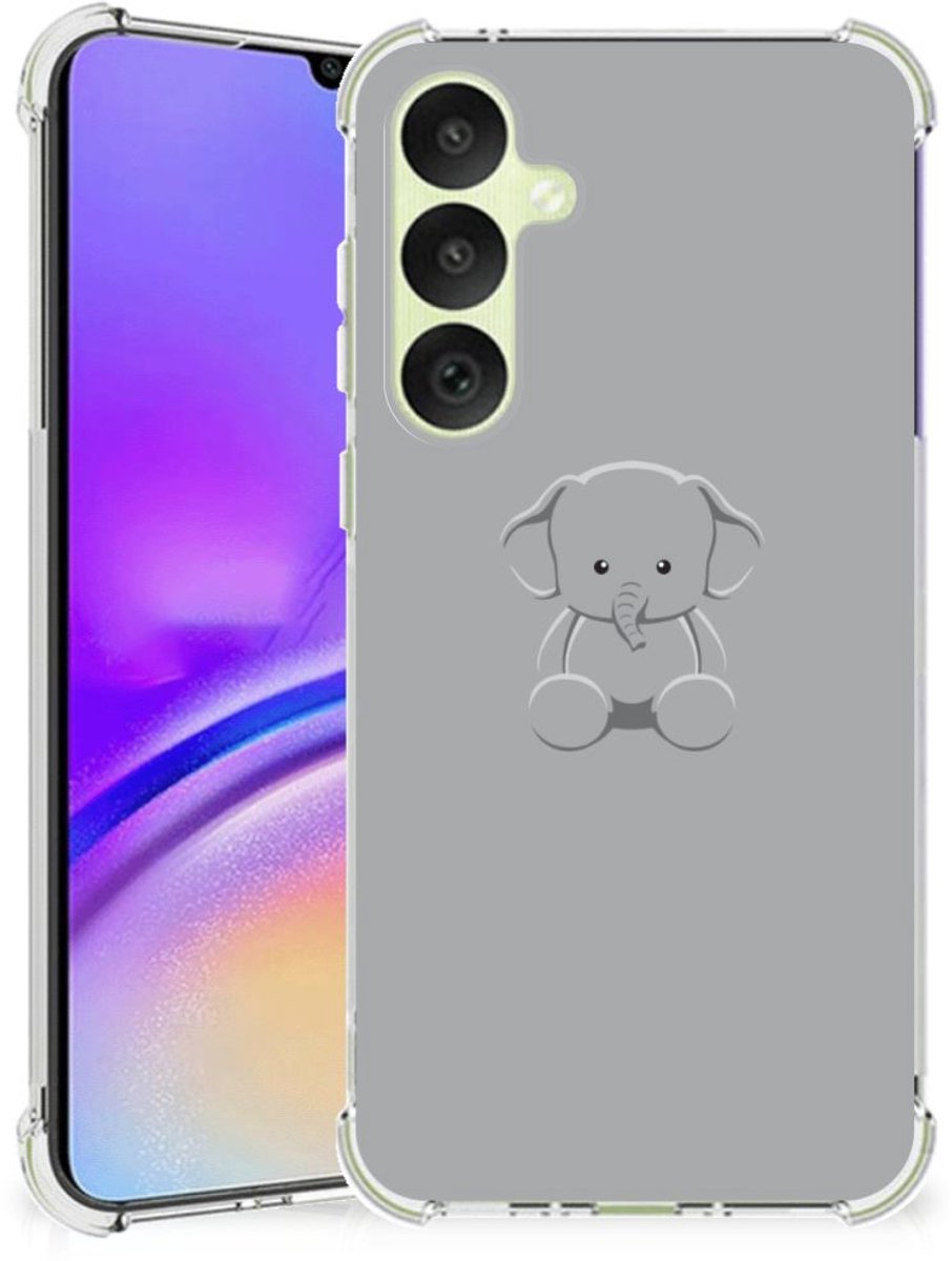 Samsung Galaxy A35 Stevig Bumper Hoesje Grijs Baby Olifant