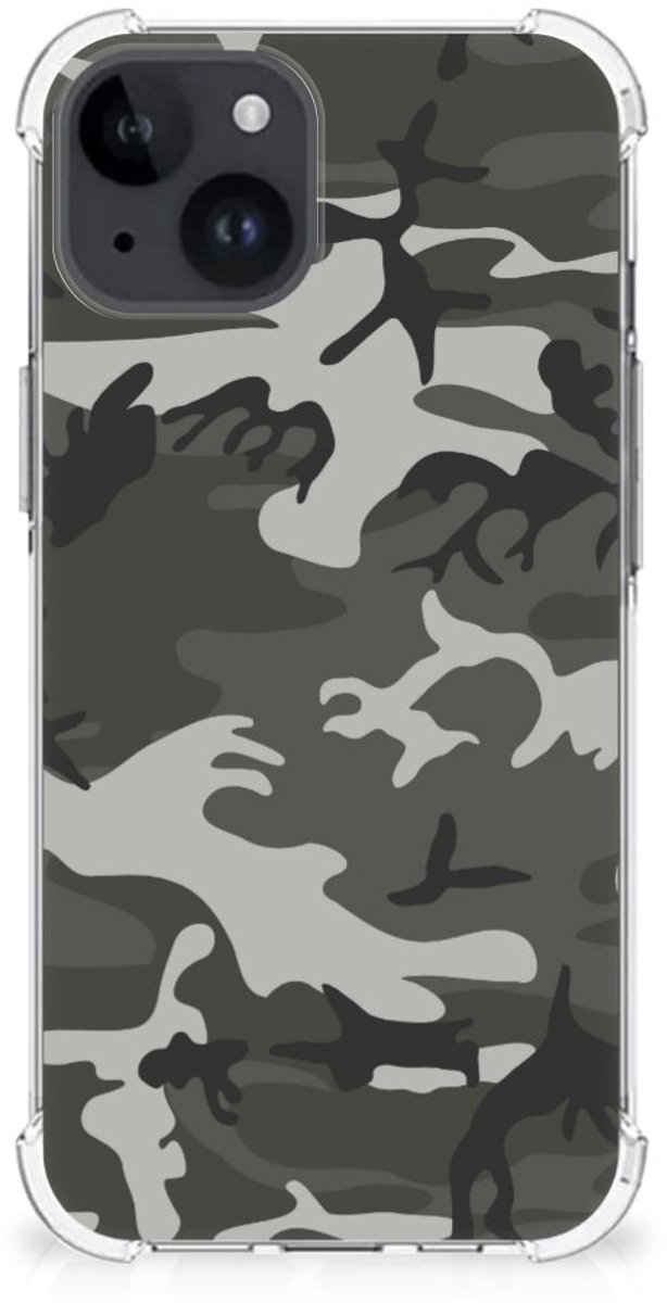 iPhone 15 Plus Doorzichtige Silicone Hoesje Army Light