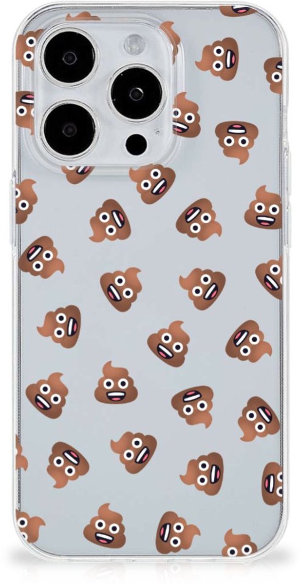 TPU bumper voor iPhone 15 Pro Poep Emojis