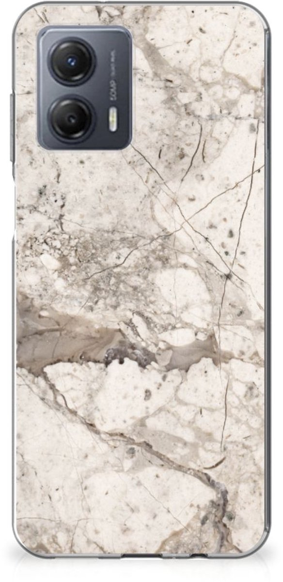 Motorola Moto G53 TPU Siliconen Hoesje Marmer Beige