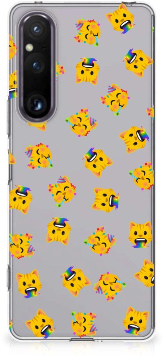 TPU bumper voor Sony Xperia 1 V Katten Emojis