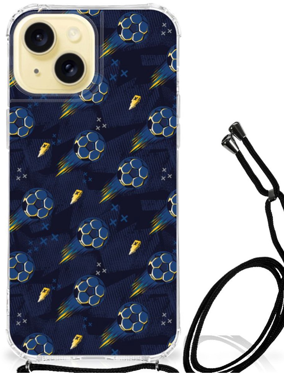Doorzichtige Silicone Hoesje voor Apple iPhone 15 Voetbal
