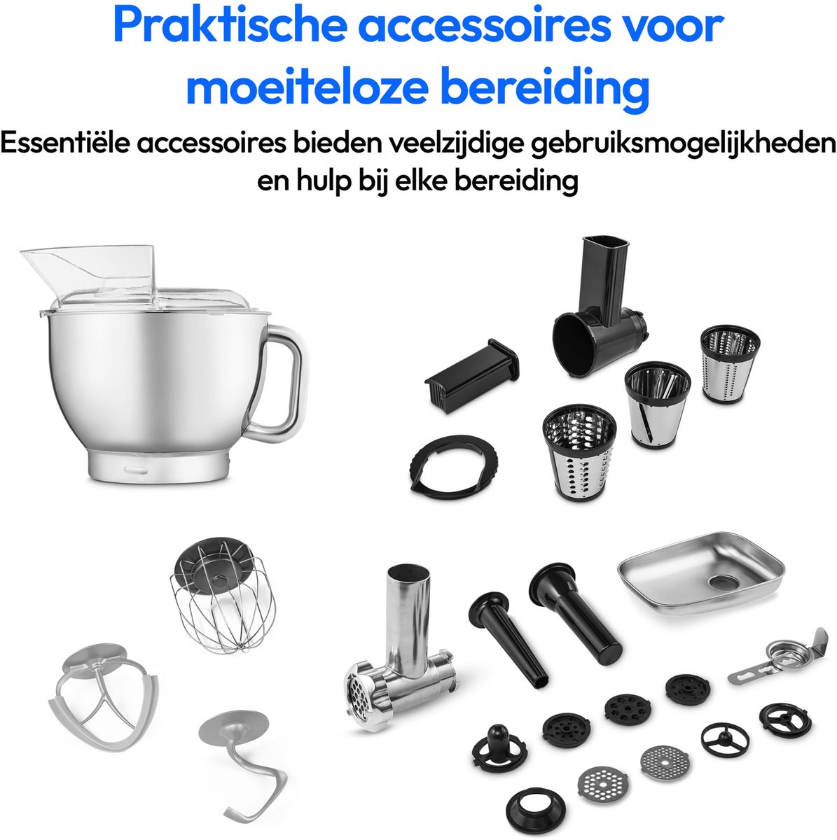 GUTFELS Keukenmachine KM 8101 si | 1200 Watt vermogen | 6,2 liter kom | mixer en vleesmolen | zilver | keukenmachine | multifunctionele arm | turbo-functie GUTFELS Keukenmachine KM 8101 si | 1200 Watt vermogen | 6,2 liter kom | mixer en vleesmolen | zilver | keukenmachine | multifunctionele arm | turbo-functie