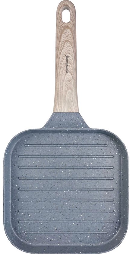 Klausberg 7811 - Grillpan - 36 x 18 cm - Grijs - met houten handvat