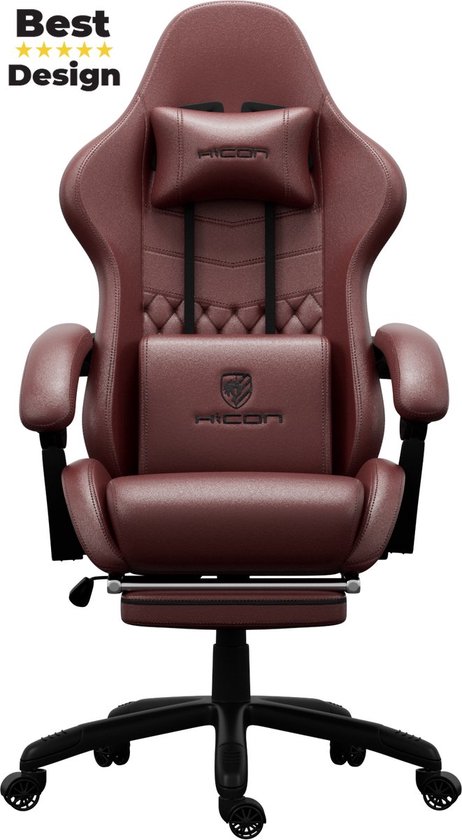 HICON Gamestoel Vittoria - Gamestoel met voetsteun - Gaming stoel - Bureaustoel - Verstelbaar - Gamestoelen - Racing - Gaming Chair - Rood