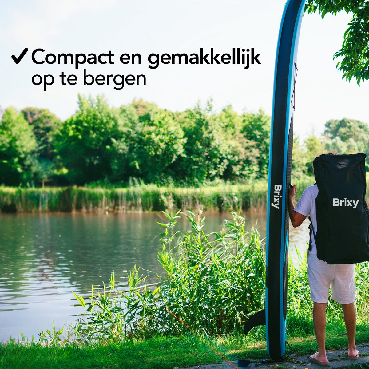 Brixy SUP Board - Opblaasbaar Paddle Board - Complete Set - 320 cm - Max. 150 kg - Turquoise – foto 3