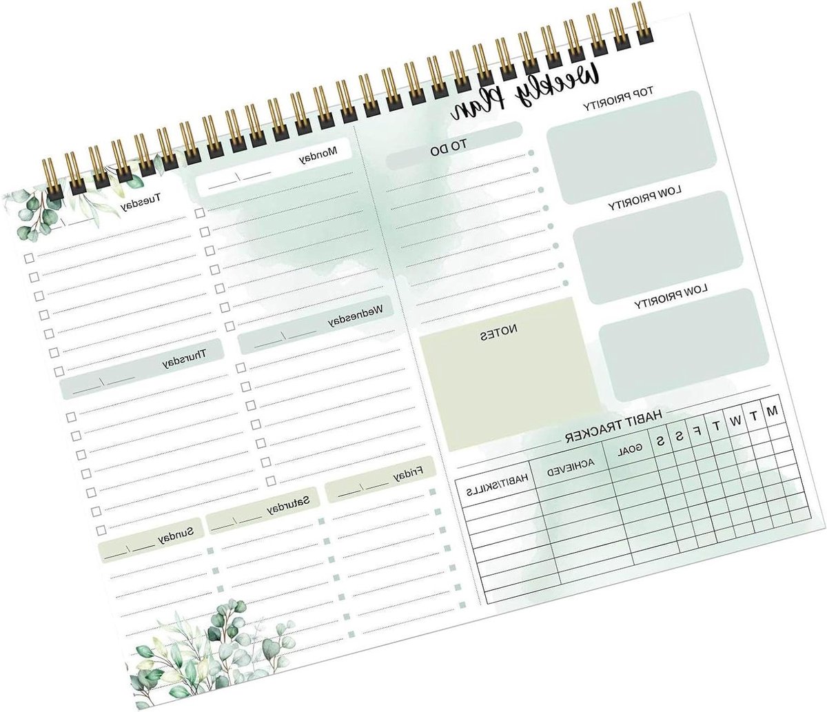Wekelijkse kalender A4 Coil Tear-Off Weekschema Boek voor Productiviteit - Chic College to Do Planner Schoolbenodigdheden voor Vrouwen Mannen .