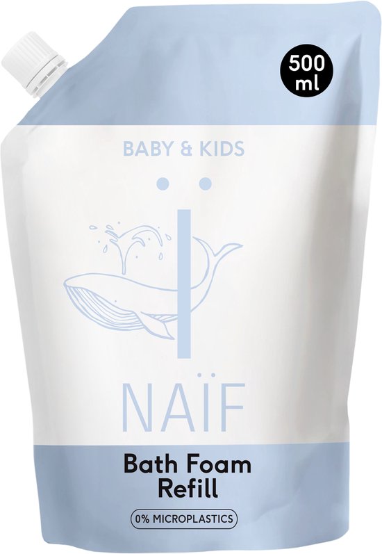Naïf - Mousse de bain d'Allaitement - Recharge/Recharge - Bébés et Enfants - aux ingrédients naturels - 500 ml